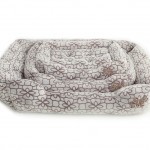 Mand in welness fleece licht grijs/ print bruin