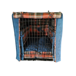 Benchhoes blauw geruit 